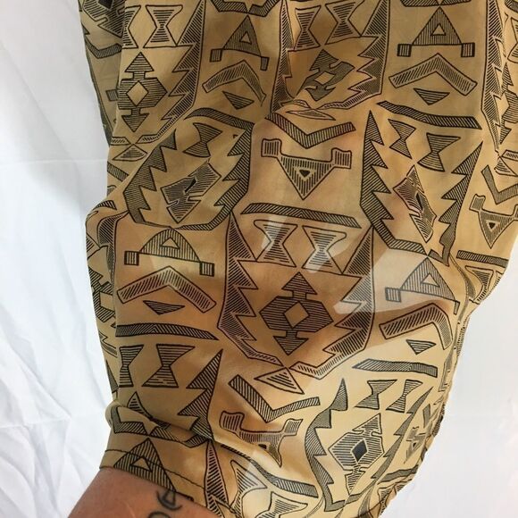 Marisol Sheer Geometric Multi Strap Cami w/ Aztec design Size Medium - Picture 4 of 5